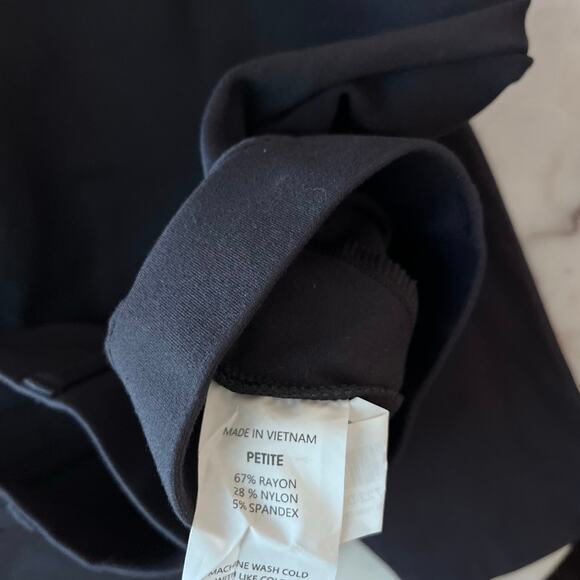 Quince Structured Legging Dress Pant Navy Blue Large Petite Rayon Stretch - Picture 7 of 7